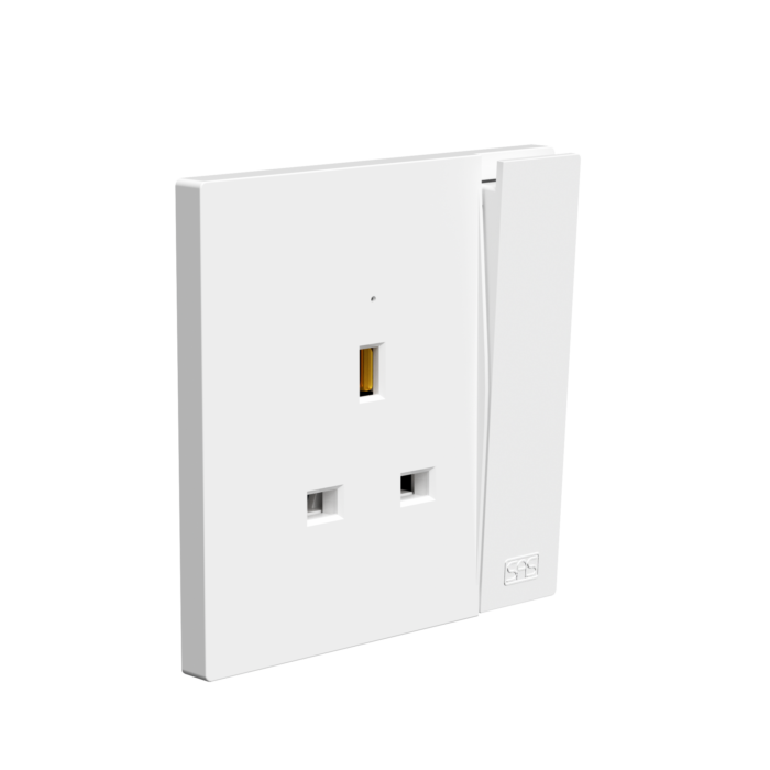 Big Rocker Socket 13A Switched Socket With Neon, DP (13A) Big Switch Rocker - SAS Electric
