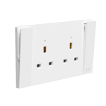 Double 13A Switched Socket  With Neon, DP, Big Rocker - Image 2